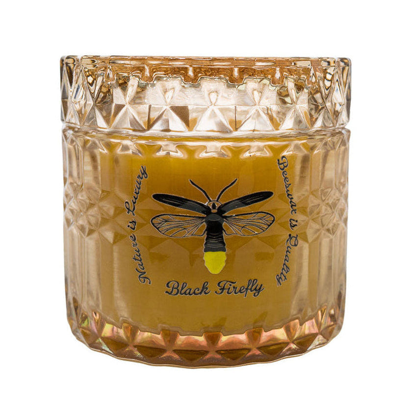 Champagne Candle in a textured glass holder Essence of Rockley Beach - Lemon & White Grapefruit Glass Jar Candle 