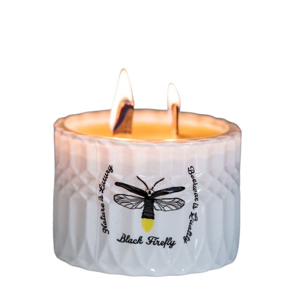 Sunset of Simien Mountains - White Glass Candle
